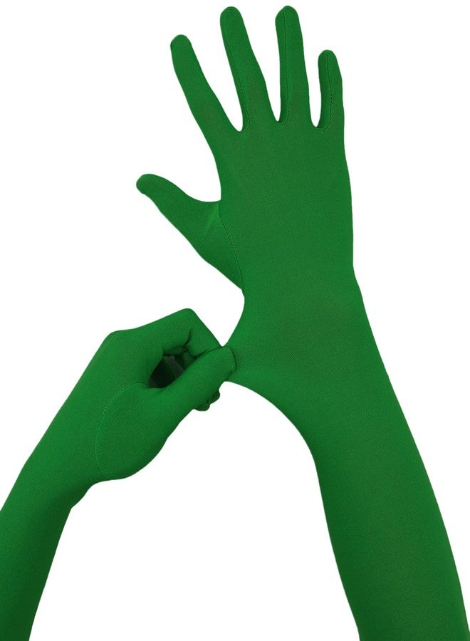 Howriis Men's and Women's Spandex Gloves Costume Halloween Cosplay Stretchy Long Gloves (Light Blue, 45cm) - Image 2